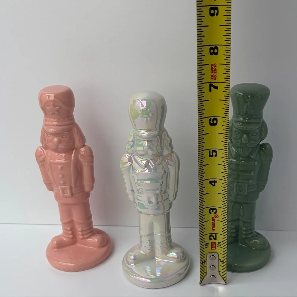 Target Dollar Spot Set of 3 Iridescent Ceramic Nutcrackers‎ Bullseyes Playground